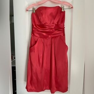 David’s bridal strapless pink dress size 4